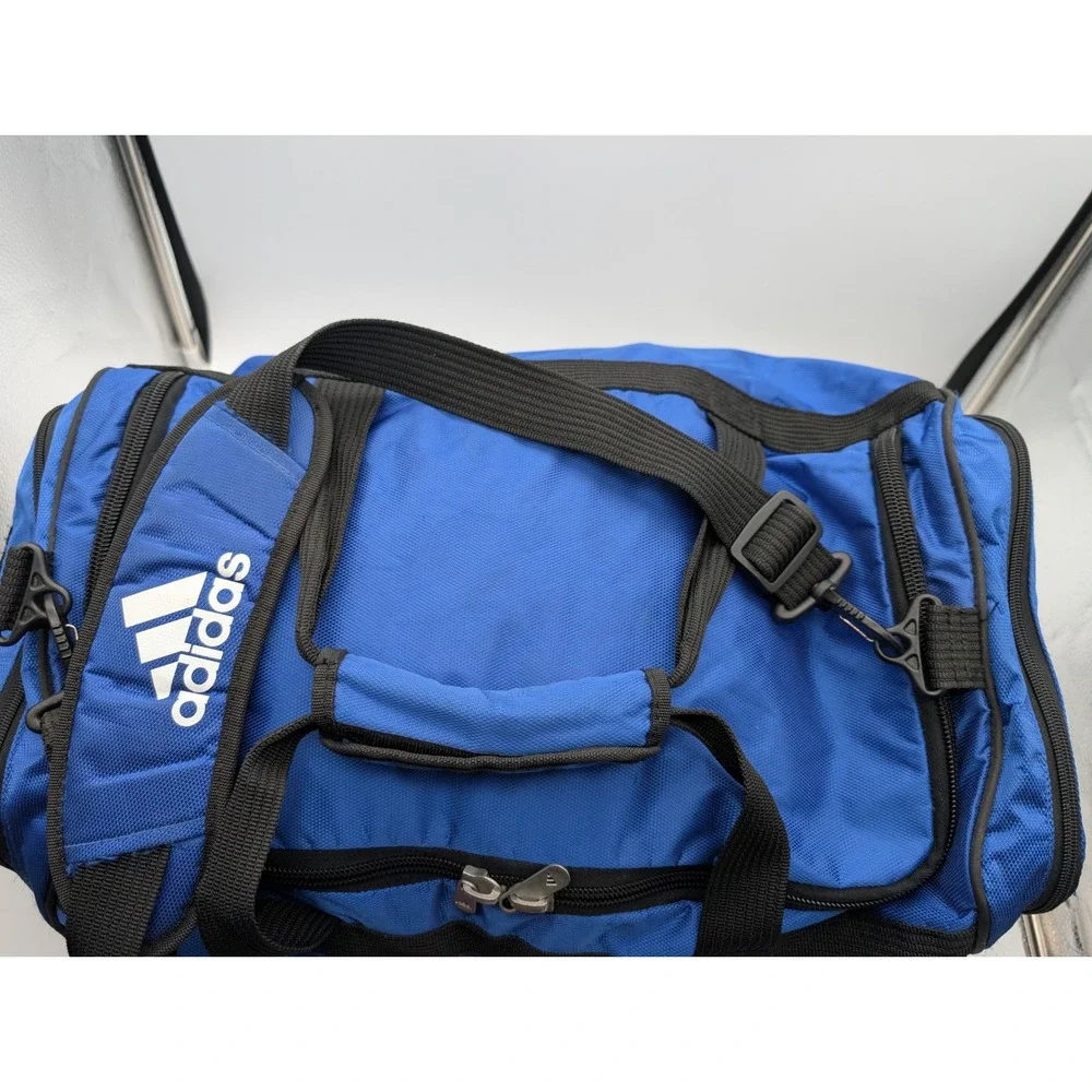 Adidas Fresh Pak Duffel Bag Blue Black Sports Gym Travel Luggage Medium